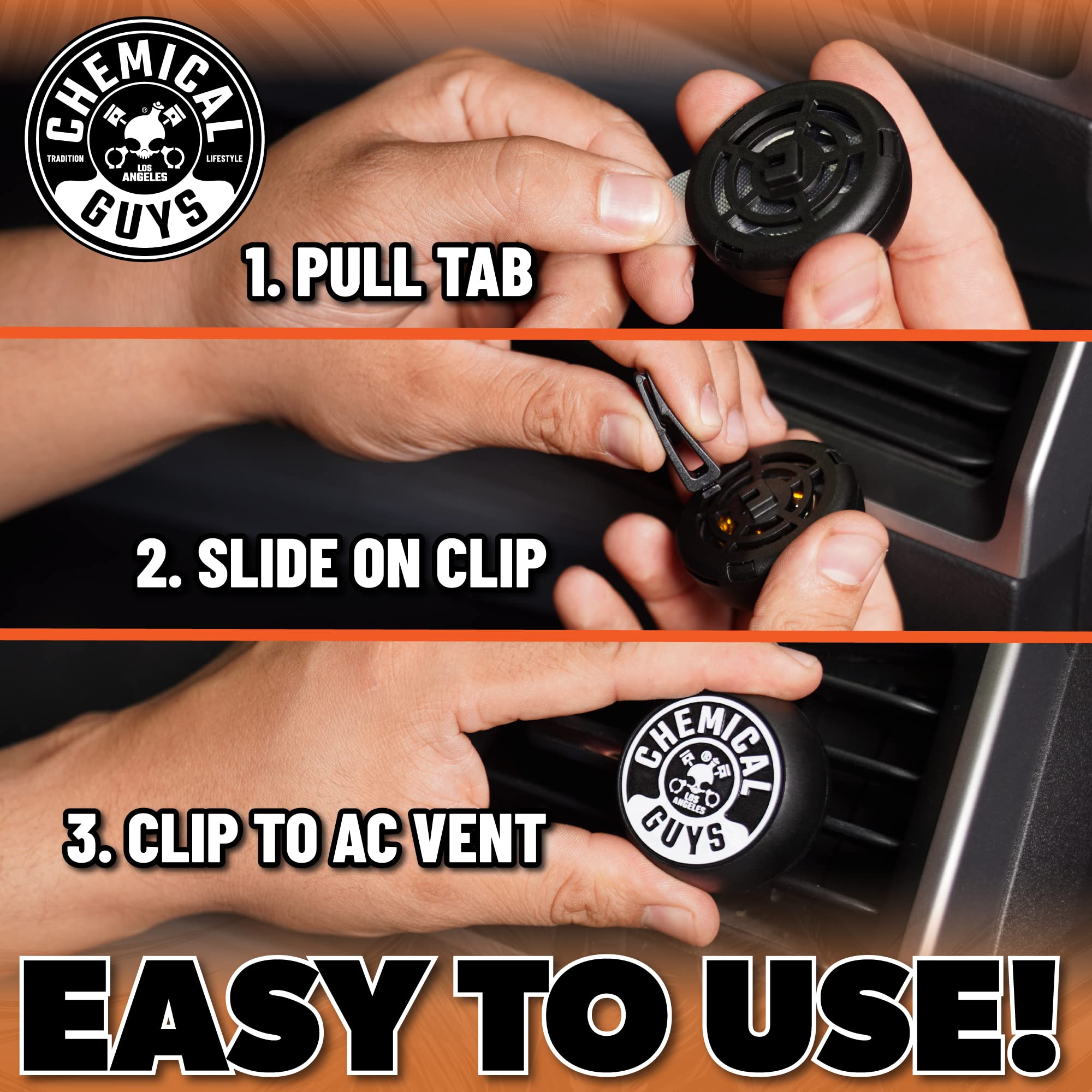 Chemical Guys AIR40203 Vent Clip Air Freshener, Forbidden Paradise Tropical Scent, (Great for Cars, Trucks, SUVs, RVs, Home, Office, Garage, Dorm Room & More) - 3 Pack - Image 6