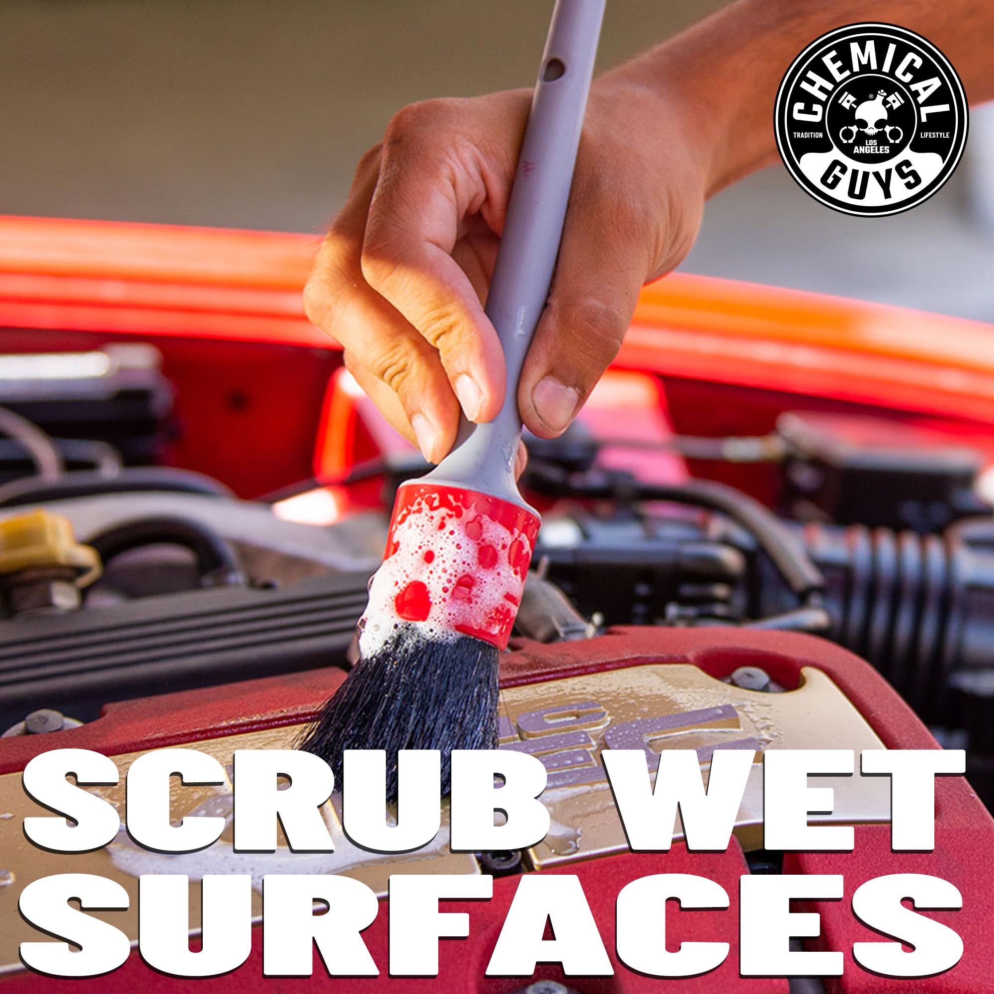 Chemical Guys All in the Details Exterior Detailing Brushes - 3-Piece Soft Scratch-Free Brushes for Wheels, Bumpers, Grilles, Badging & Tight Exterior Gaps on Cars, Trucks, SUVs & More - Image 3