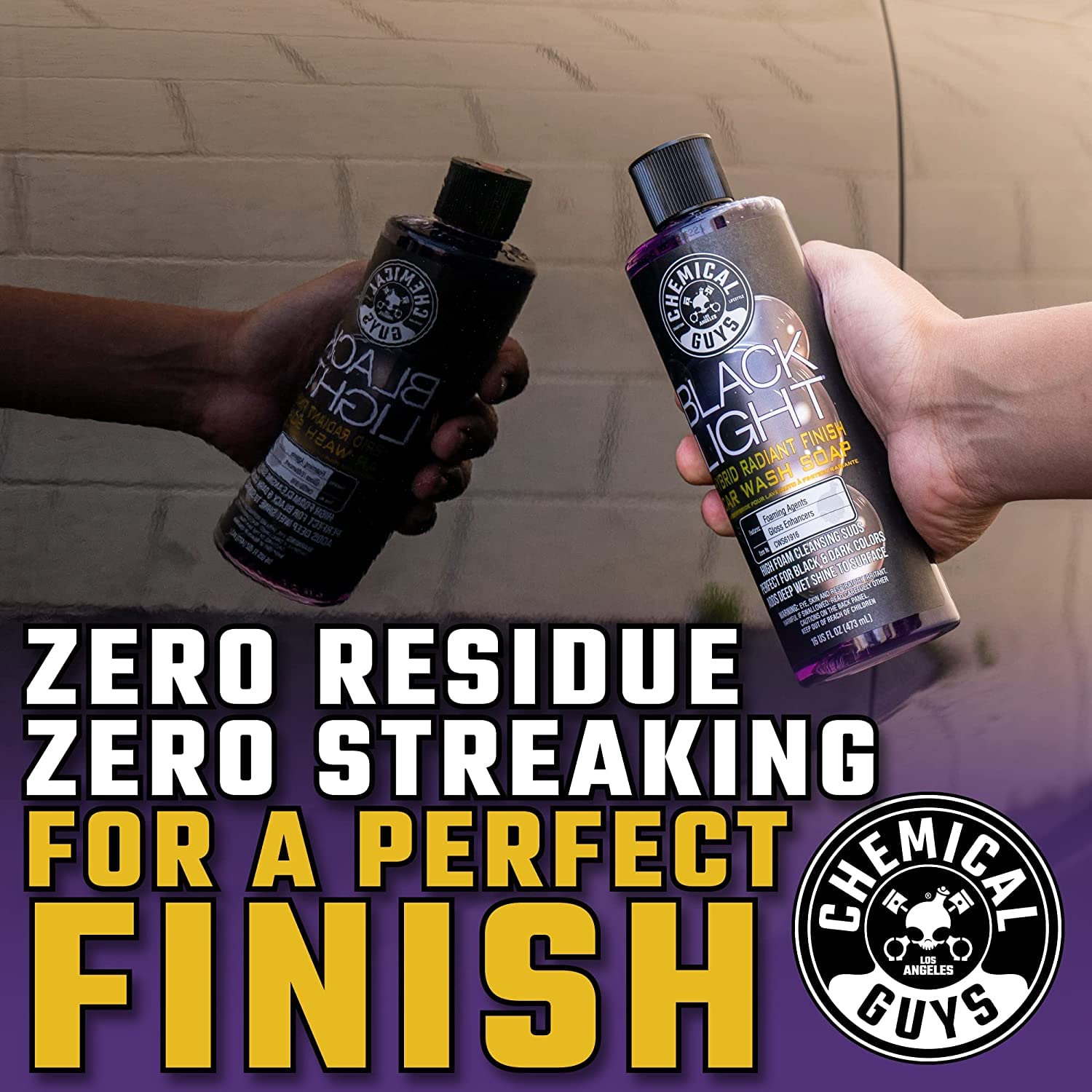 Chemical Guys Black Light Hybrid Radiant Finish Car Wash Soap and Superior Surface Cleanser 2 Pack (2 X 16 Fl. Oz.) - Gloss Enhancing pH Balanced Formula for Maximum Shine - Image 4