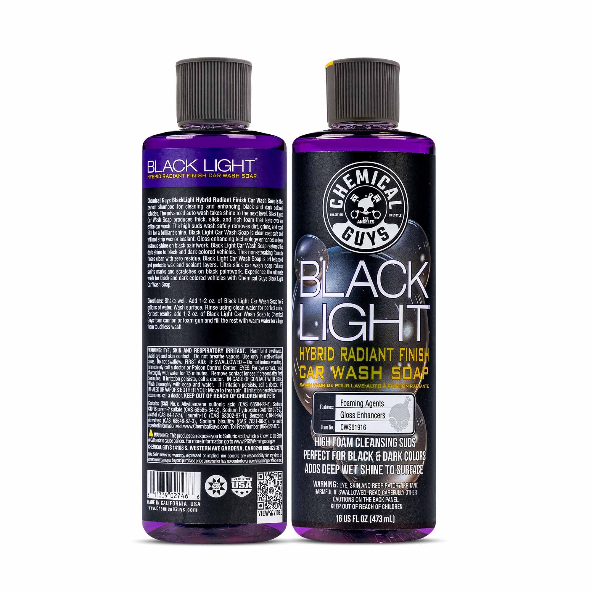 Chemical Guys Black Light Hybrid Radiant Finish Car Wash Soap and Superior Surface Cleanser 2 Pack (2 X 16 Fl. Oz.) - Gloss Enhancing pH Balanced Formula for Maximum Shine - Image 9