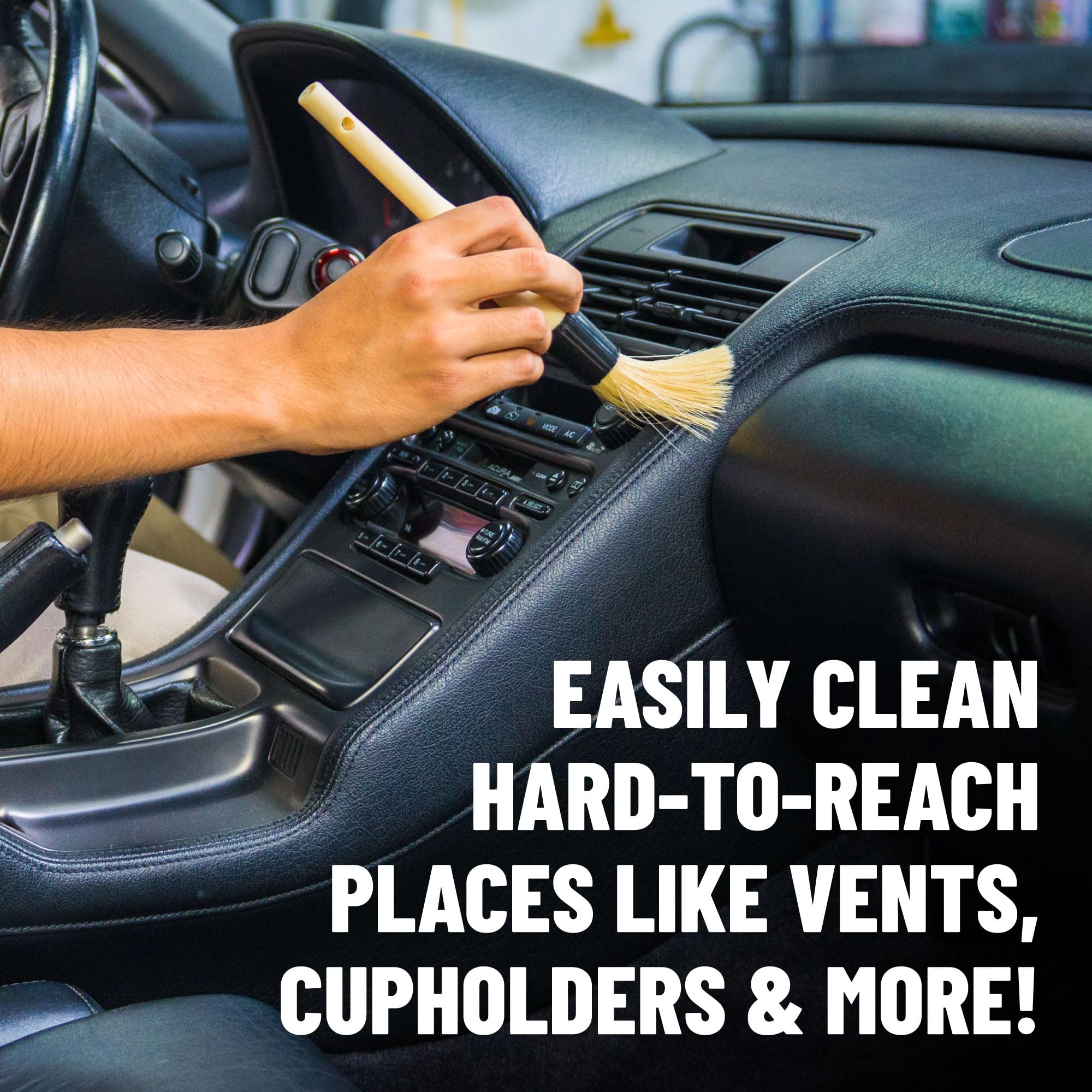 Chemical Guys Boars Hair Soft Detail Detailing Brush (2 Pack) – Gentle Natural Bristle Brushes for Interior, Emblems, Wheels & Sensitive Surfaces - Image 4