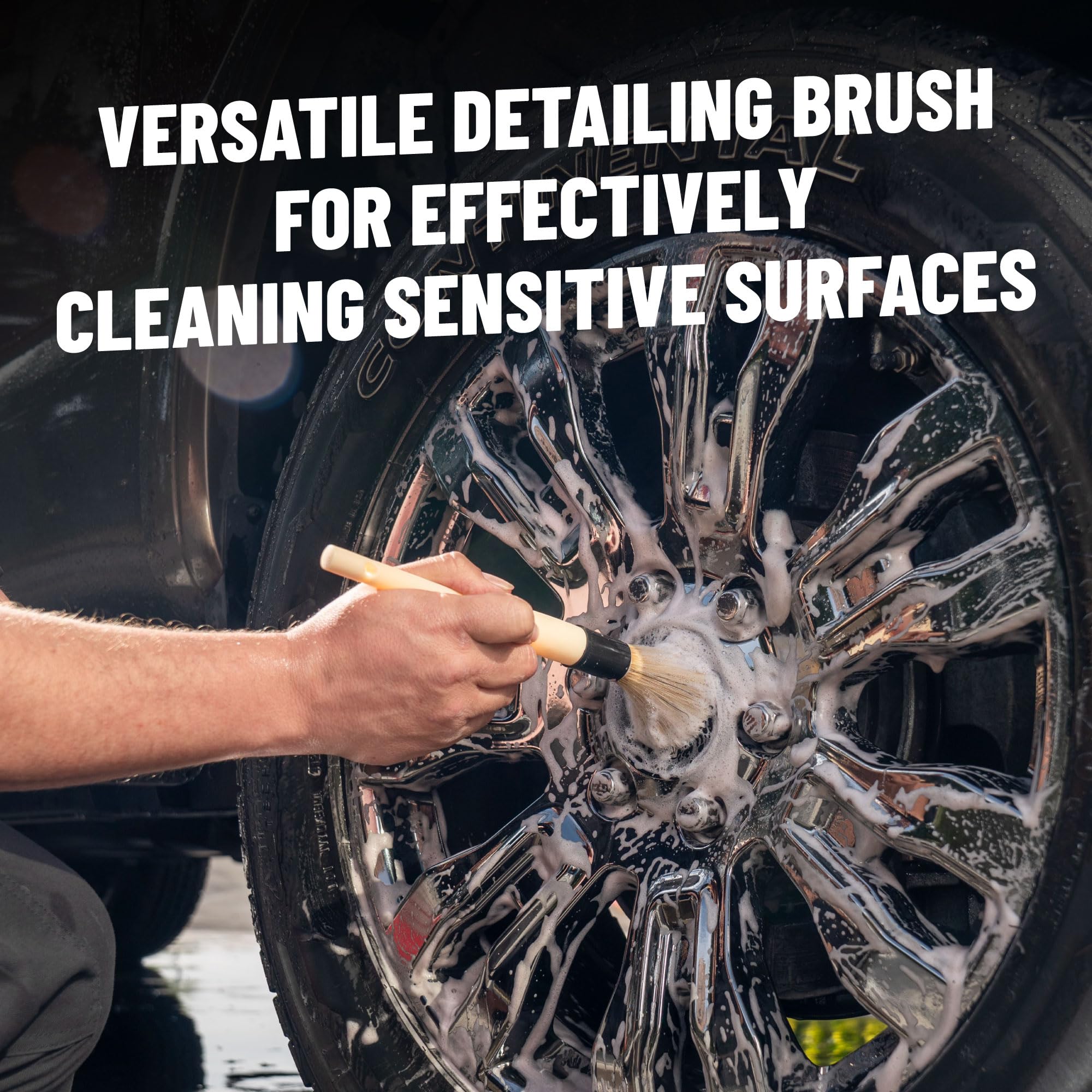 Chemical Guys Boars Hair Soft Detail Detailing Brush (2 Pack) – Gentle Natural Bristle Brushes for Interior, Emblems, Wheels & Sensitive Surfaces - Image 5