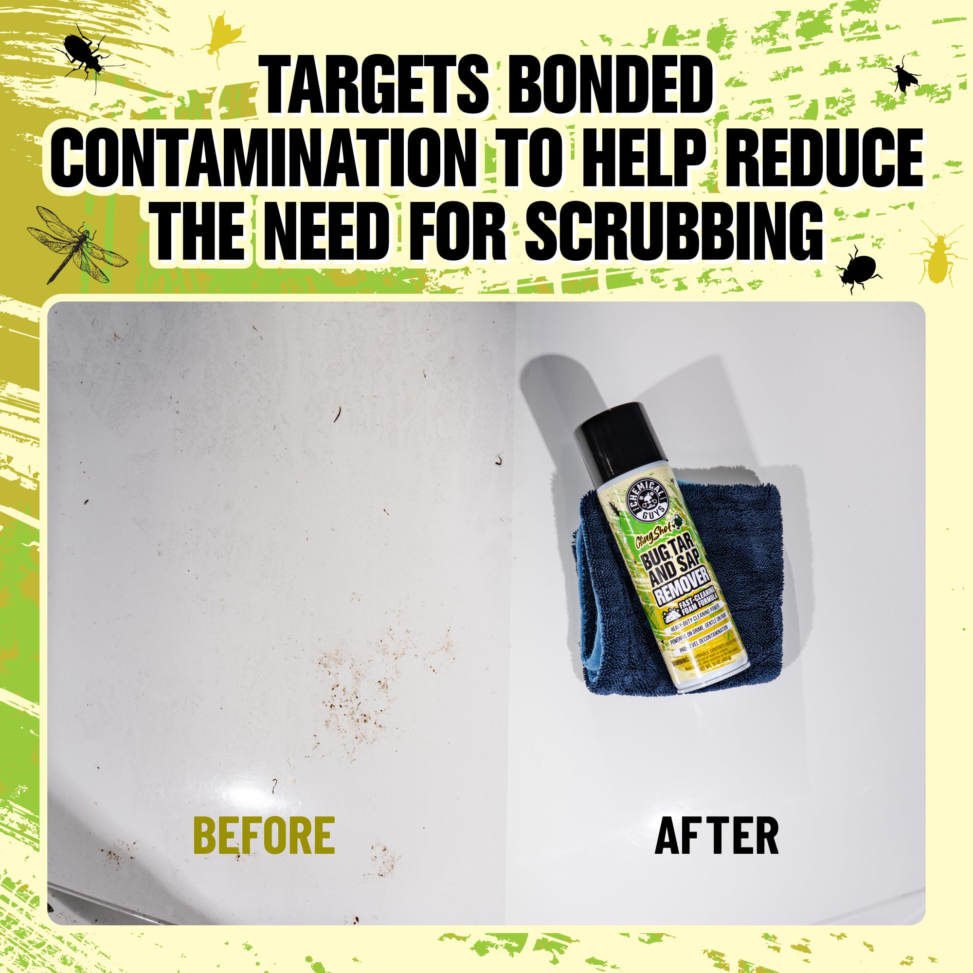 Chemical Guys Bug, Sap & Tar Remover, Fast Acting Pre Wash Cleaner For Cars, Trucks & SUVs, Removes Stuck On Residue, Road Film, Bug Splatter, Tree Sap, Grime, Spray 15 Fl Oz - Image 4