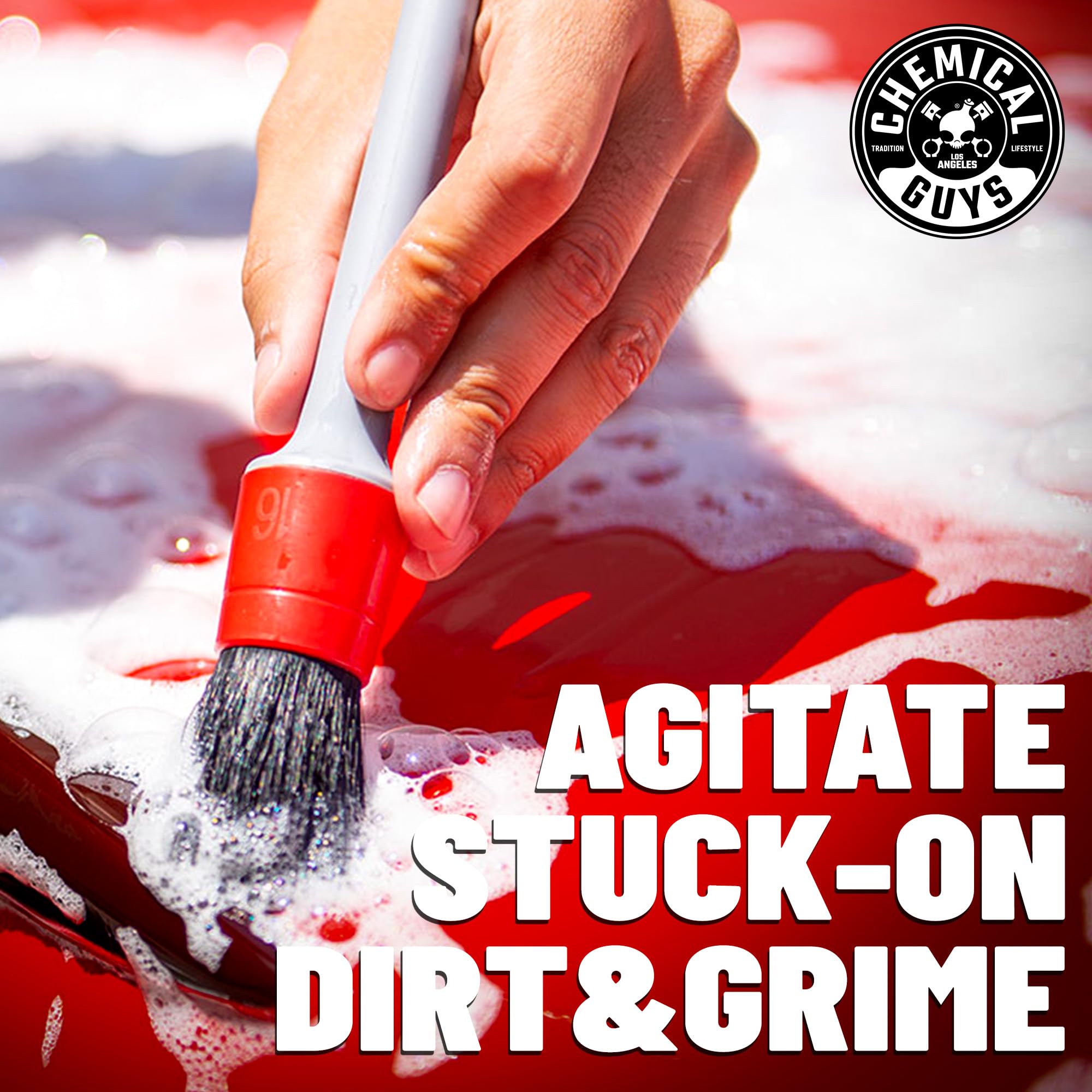 Chemical Guys All in the Details Exterior Detailing Brushes - 3-Piece Soft Scratch-Free Brushes for Wheels, Bumpers, Grilles, Badging & Tight Exterior Gaps on Cars, Trucks, SUVs & More - Image 5