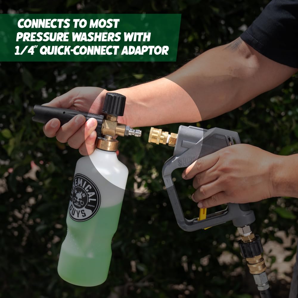 Chemical Guys CWS_104CS Foam Cannon & Snubby Snow Foam Kit - Bug and Tar Remover Car Wash Soap, 128 fl oz + TORQ Foam Cannon Max 8 & Snubby Spray Foam Gun, for Pressure Washer - 3 Items - Image 8