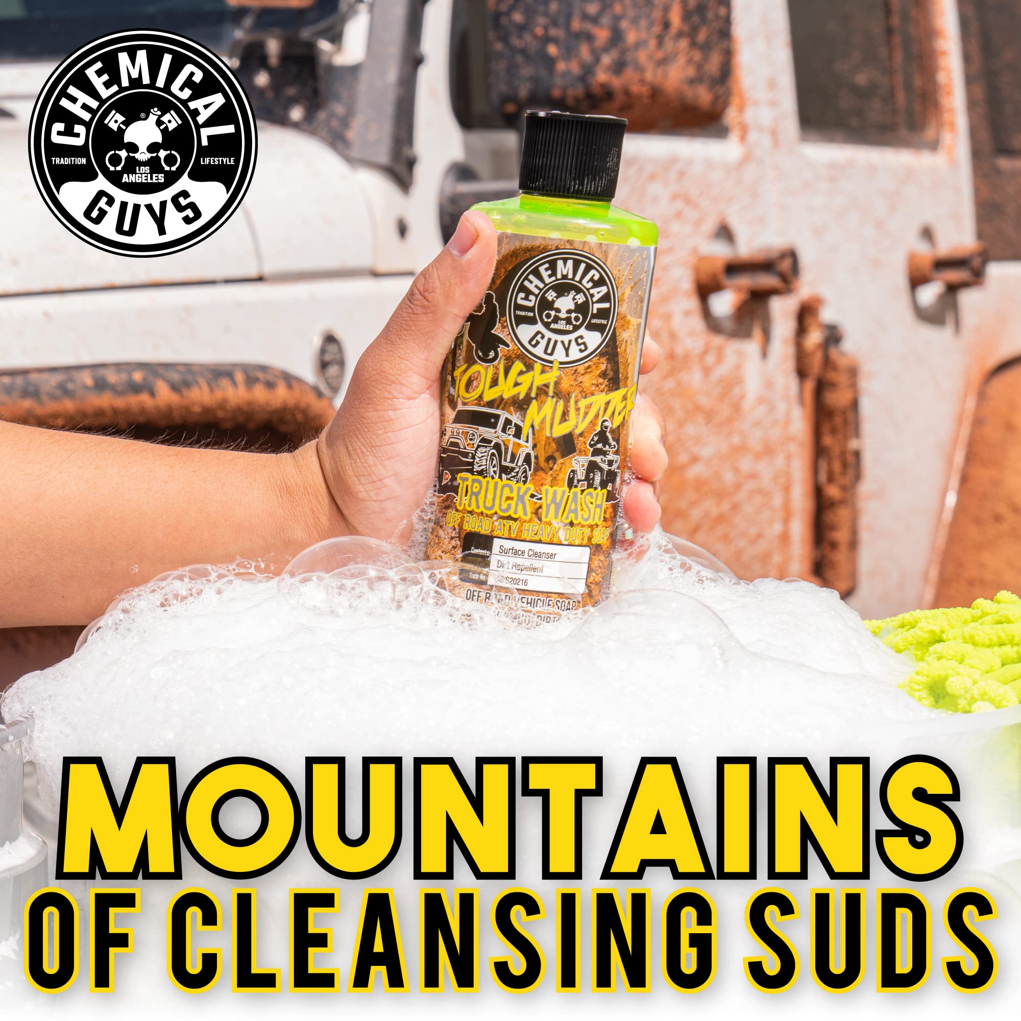 Chemical Guys CWS20216 Tough Mudder Foaming Truck, Off Road, ATV and RV Heavy Duty Wash Soap, (Works with Foam Cannons, Foam Guns or Bucket Washes), 16 fl oz, Lemon Scent - Image 10