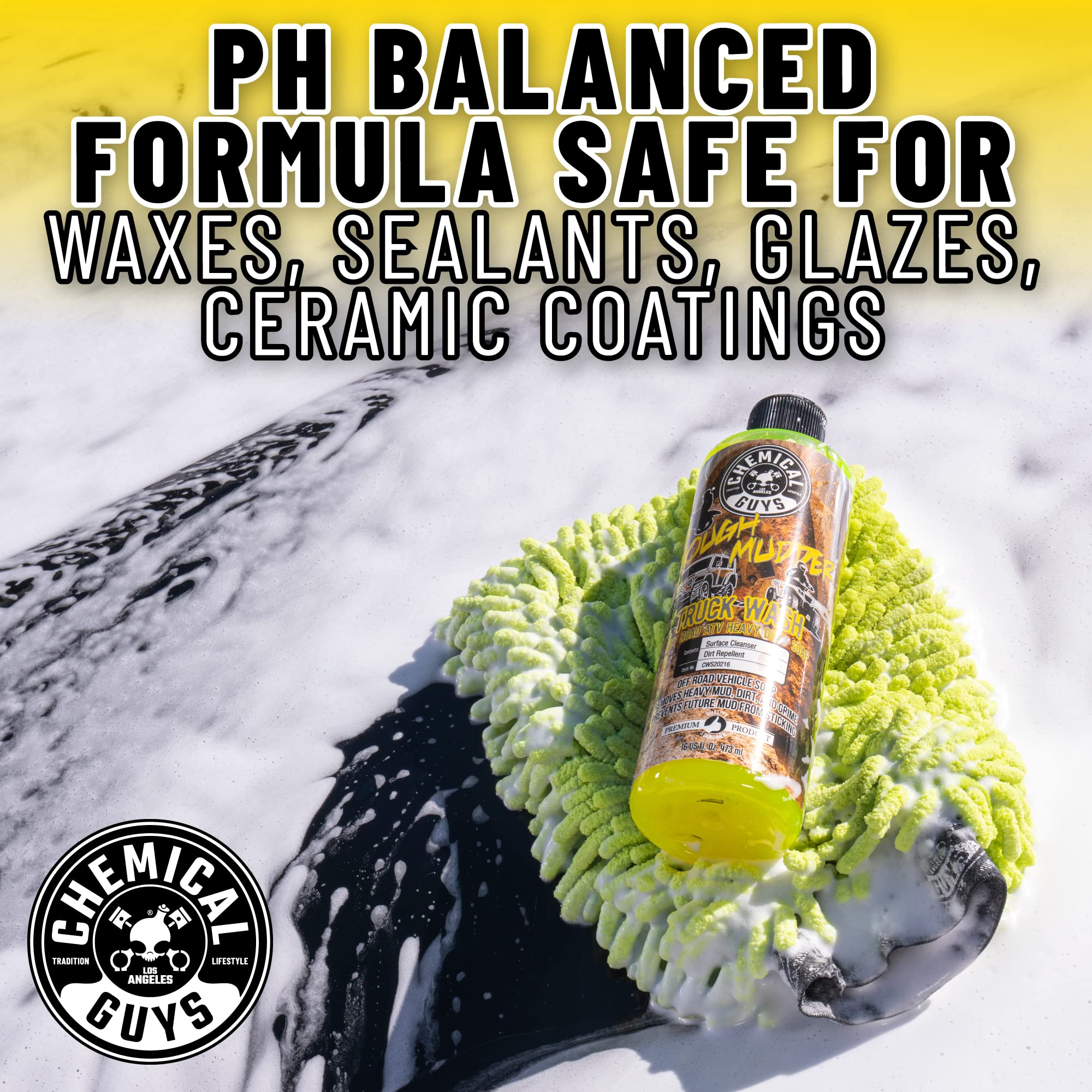 Chemical Guys CWS20216 Tough Mudder Foaming Truck, Off Road, ATV and RV Heavy Duty Wash Soap, (Works with Foam Cannons, Foam Guns or Bucket Washes), 16 fl oz, Lemon Scent - Image 9