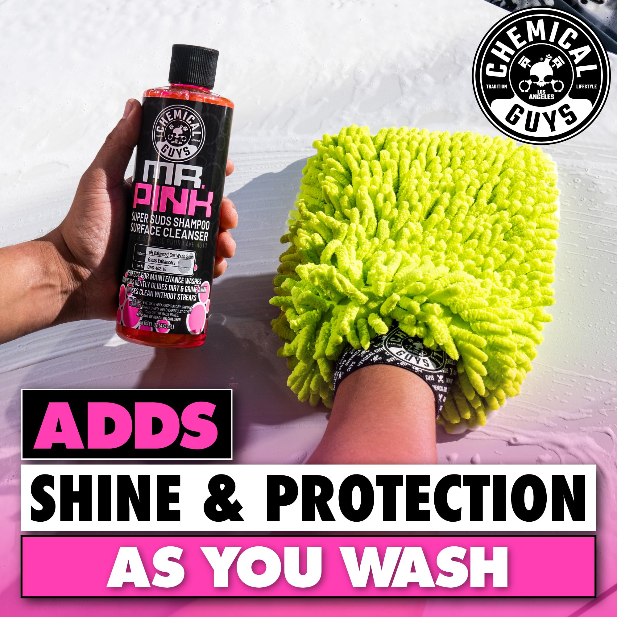 Chemical Guys CWS22116 Mr. Pink Foam Party Wash & Wax (Works with Foam Cannons or Bucket Washes) Safe for Cars, Trucks, SUVS, Motorcycles, RVs & More, (16 fl oz) Tangerine Scent - Image 7