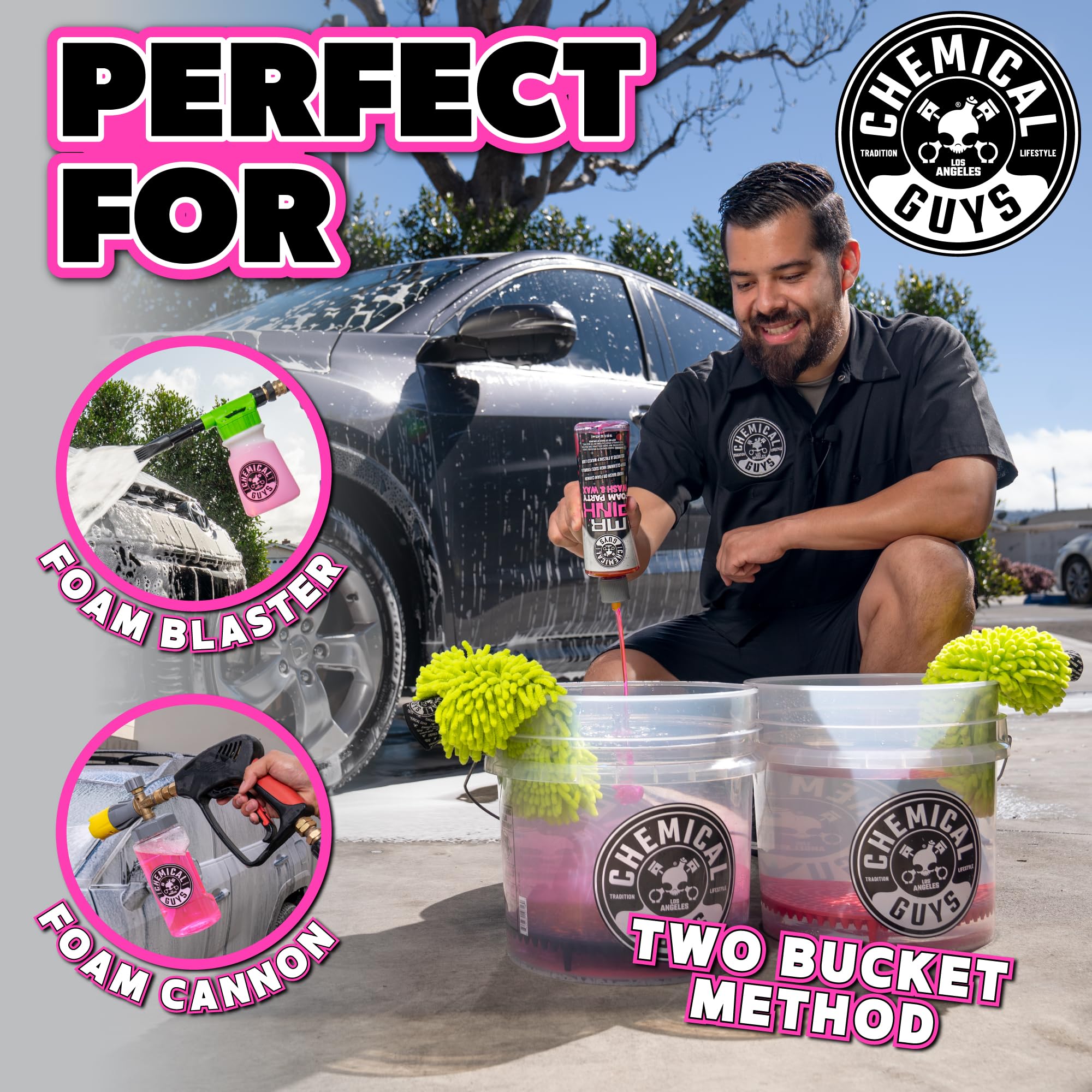 Chemical Guys EQP367 TORQ Professional Snow Foam Cannon Car Wash Snow Foamer + Mr. Pink Foam Party Wash & Wax 16 fl oz (Safe for Cars, Trucks, SUVs, RVs, & More) Works with Pressure Washer - Image 3