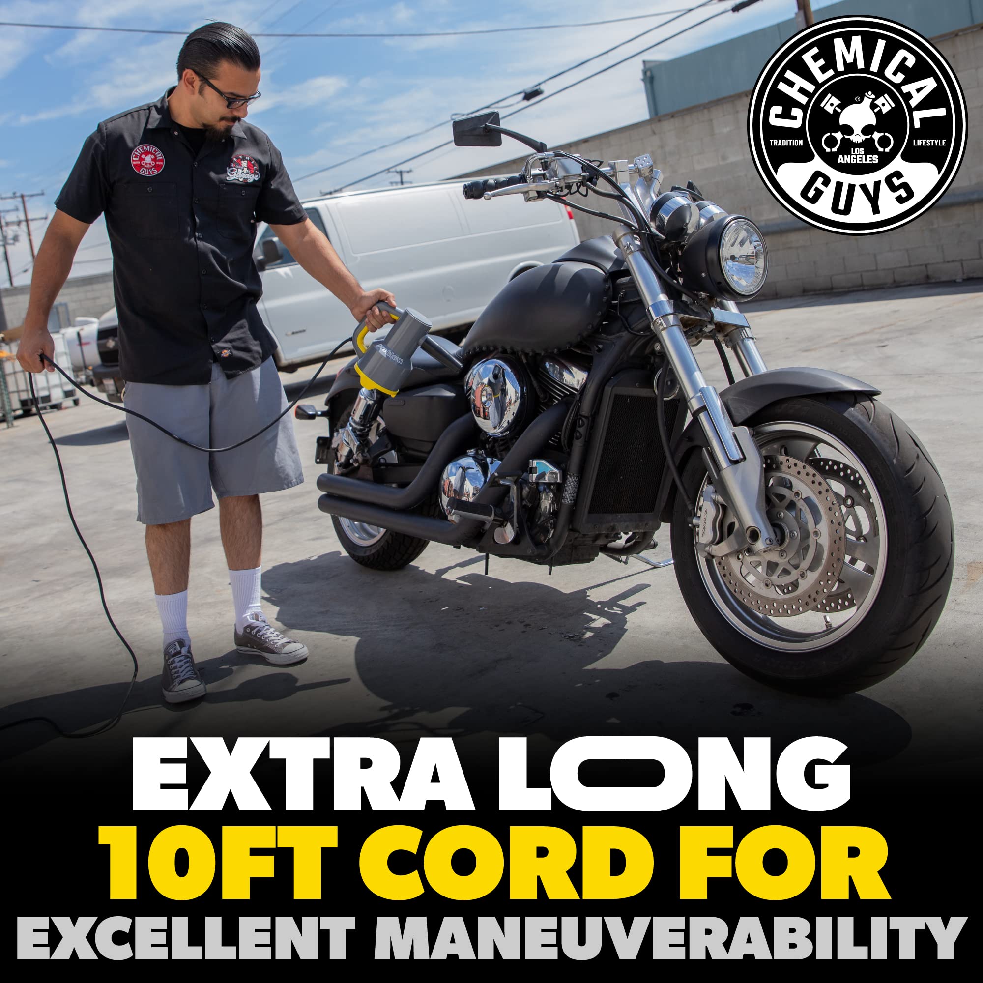 Chemical Guys EQP403 ProBlow High Flow Professional Hand Held Dryer & Blower (Car Wash Dryer) for Cars, Trucks, SUVs, RVs, Yard, Garage, Home, Work and More - Image 8