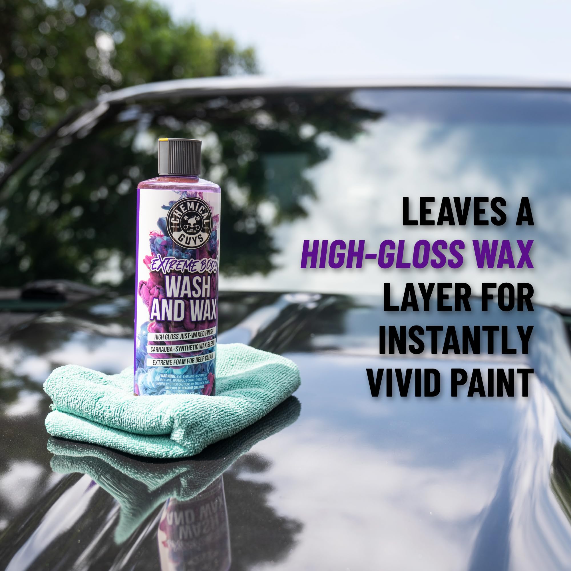 Chemical Guys Extreme Bodywash & Wax Foaming Car Wash Soap - Soap for Foam Cannons, Foam Guns, or Bucket Washes for Cars, Trucks, Motorcycles, RVs, and More, Grape Scent - 16 oz - Image 4