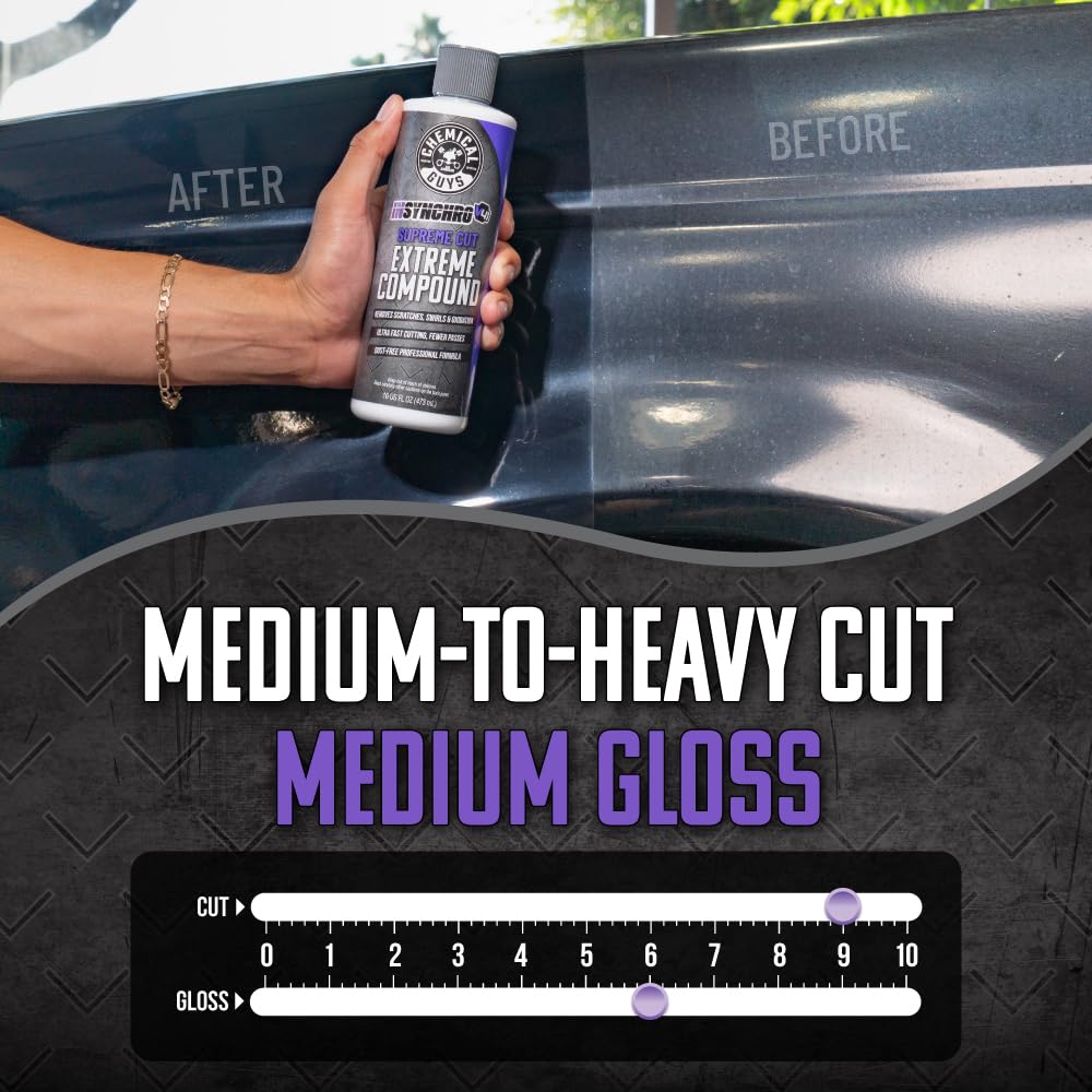Chemical Guys Insynchro Supreme Extreme Compound - Professional Ultra Heavy Cut Compound for Paint Defects, Scratches, and Swirls - High Gloss Correction for Cars, Trucks, SUVs, and More - Image 3