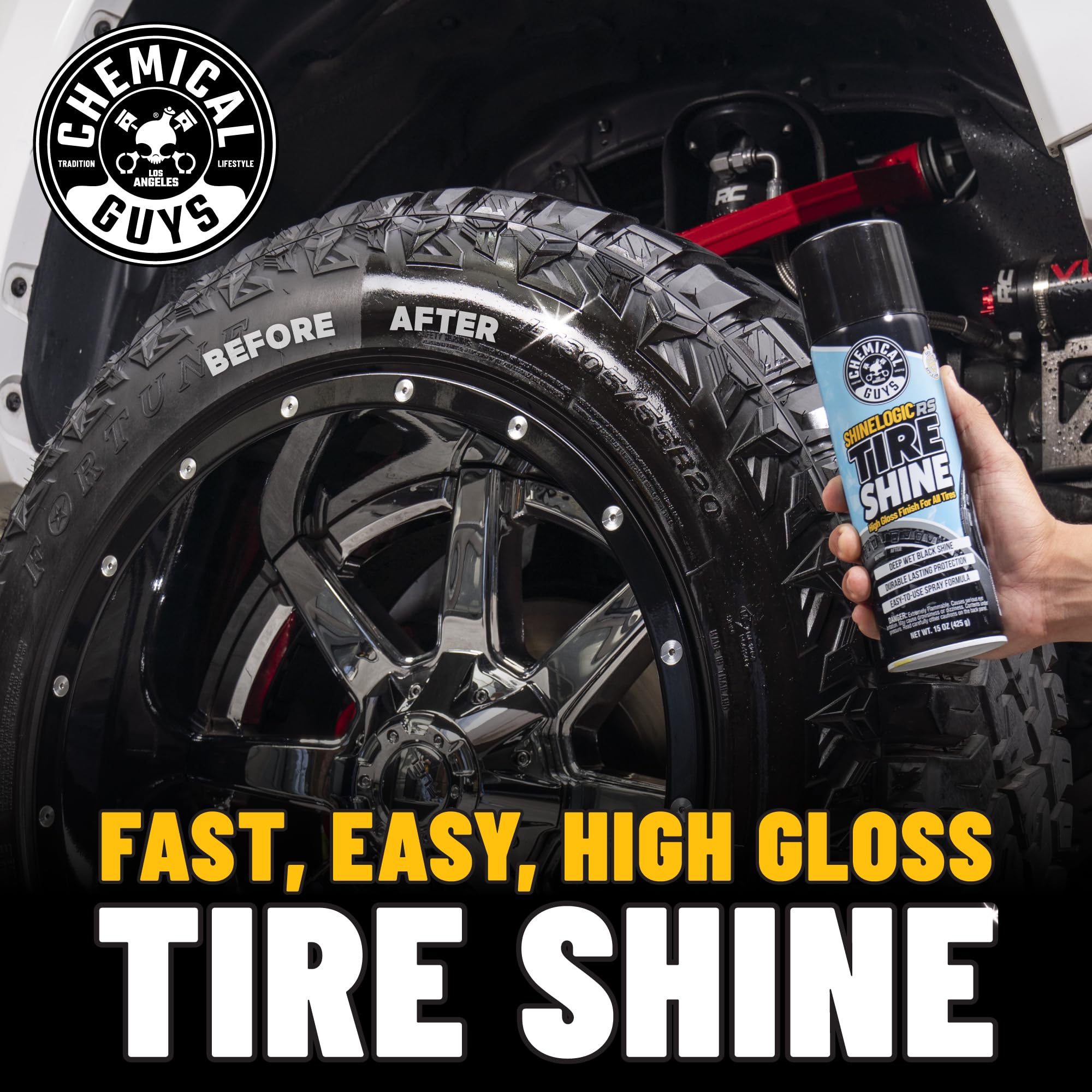 Chemical Guys ShineLogicRS Tire Shine, Deep Wet Black Shine, Safe for Cars, Trucks, Motorcycles, RVs & More, 15 fl oz - Image 4