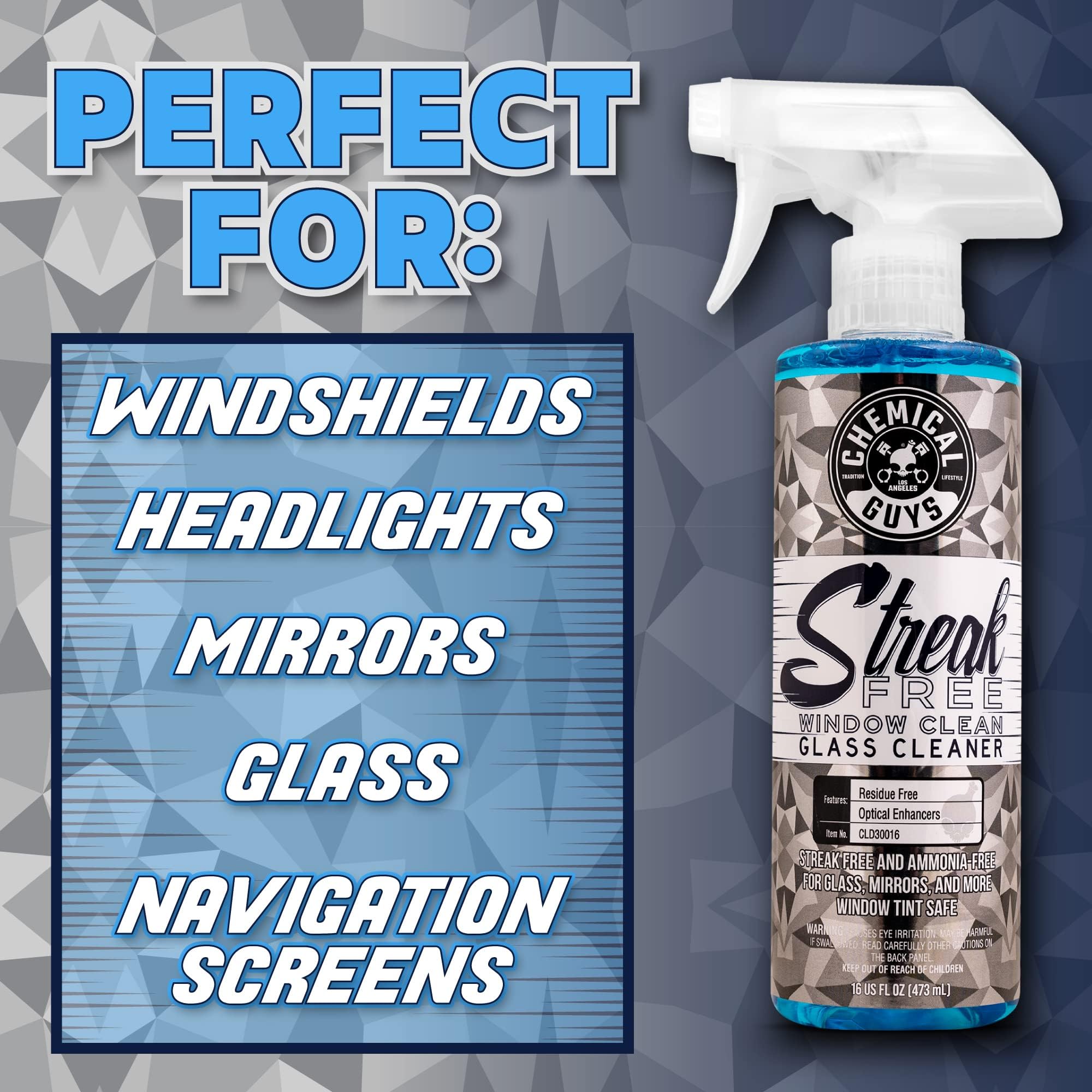 Chemical Guys Streak Free Glass and Window Cleaner - Works on Glass, Windows, Mirrors, and Screens, Ammonia-Free and Safe on Tinted Windows, for Cars, Trucks, SUVs, and Home Use - 16 oz - Image 8