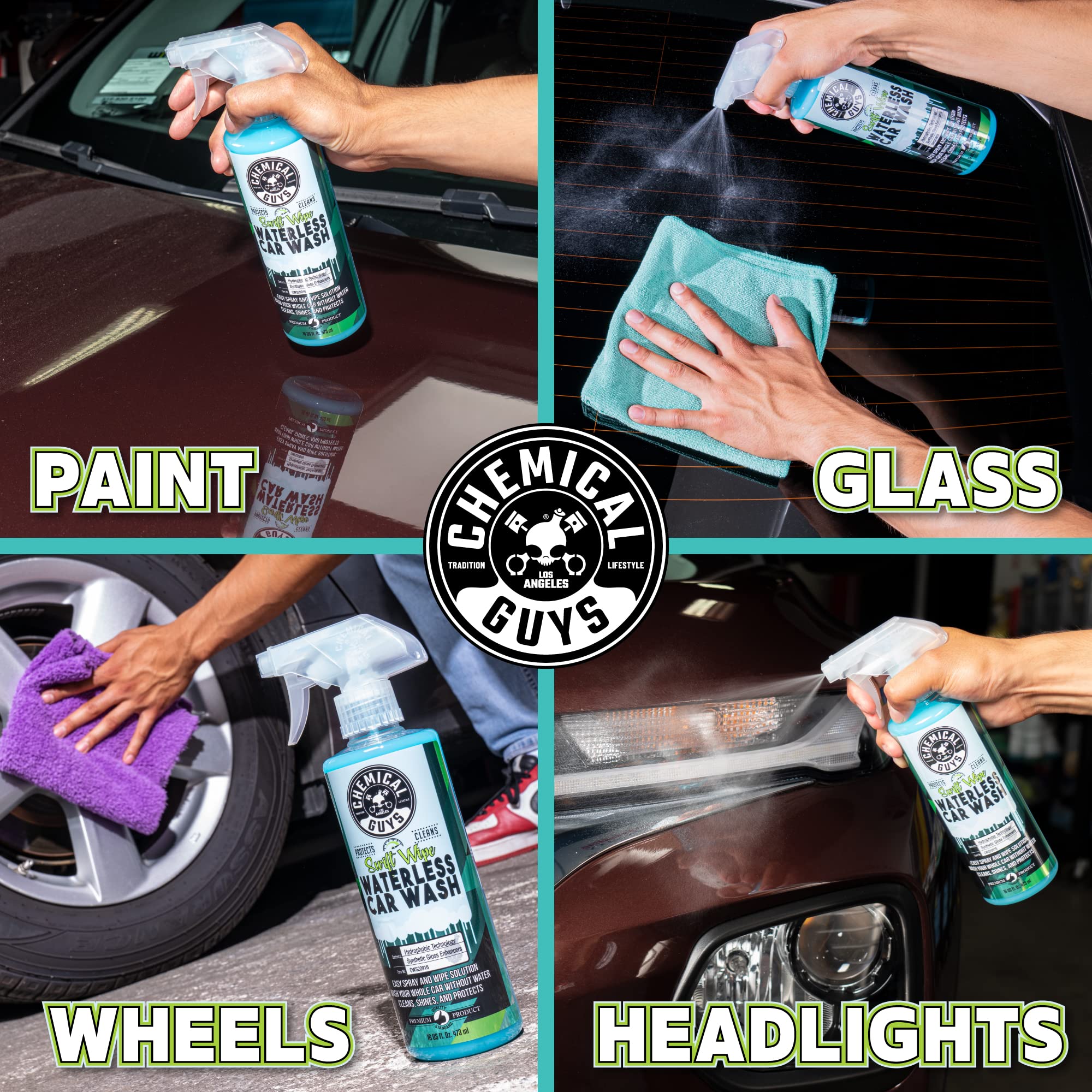 Chemical Guys Swift Wipe Sprayable Waterless Car Wash Spray - Spray and Wipe to Safely Clean and Shine Cars, Trucks, Motorcycles, RV & More, High Lubrication Formula, 16 oz - Image 4