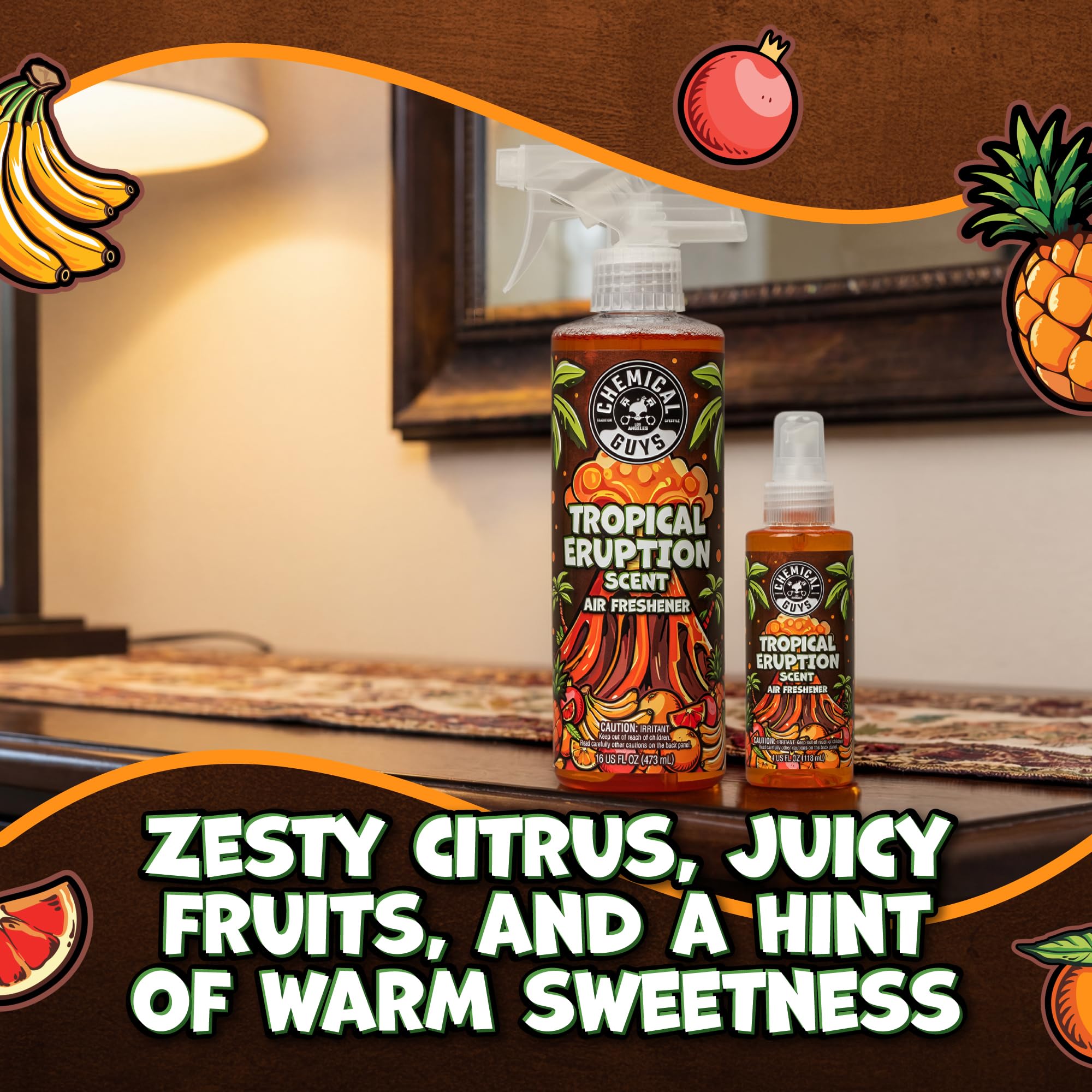 Chemical Guys Tropical Eruption Sprayable Air Freshener For Car, Home, And Office, Fruit Inspired Interior Scent Spray, Quick Refresh Formula, Compact Travel Size, 16 Fl Oz - Image 4