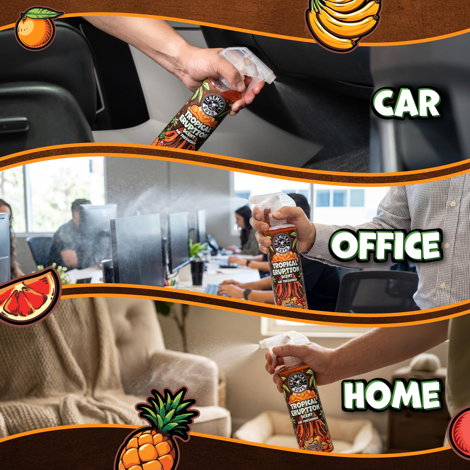 Chemical Guys Tropical Eruption Sprayable Air Freshener For Car, Home, And Office, Fruit Inspired Interior Scent Spray, Quick Refresh Formula, Compact Travel Size, 16 Fl Oz - Image 5
