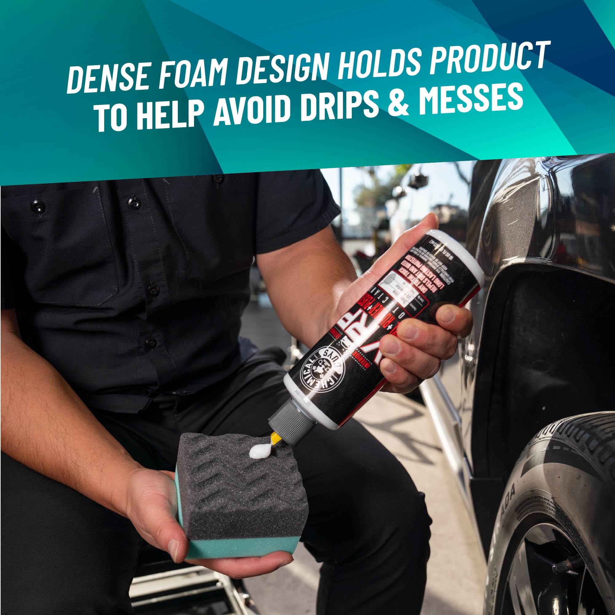 Chemical Guys Wonder Wave Durafoam Contoured Large Tire Shine & Dressing Applicator, 4 Pack - Image 4